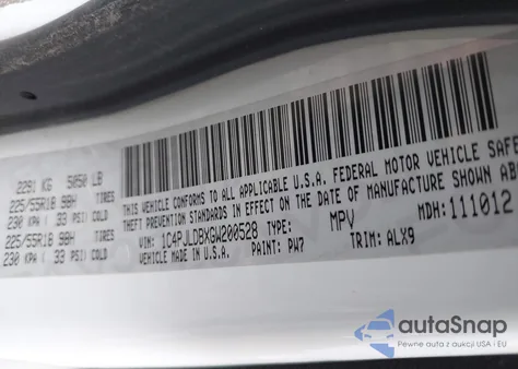 2016 Jeep Cherokee Limited из США, поврежденный, VIN 1C4PJLDBXGW200528